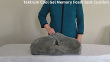 Load and play video in Gallery viewer, Tektrum Orthopedic Cool Gel Enhanced Seat Cushion, Gel Memory Foam Coccyx Cushion for Back Pain, Sciatica, Tailbone, Prostate, Sitting Long Hours - Office, Home, Car, Plane, Wheelchair (TD-02NJ-GREY)