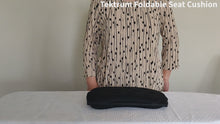 Load and play video in Gallery viewer, Tektrum LITE Portable Foldable Cool Gel Orthopedic Seat Cushion with Handle -Travel, Airplane, Car, Home, Office, Chairs -Relief for Tailbone, Sciatica, Back Pain, Prostate, Postnatal (TD-GS1205-BLK)