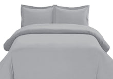 Load image into Gallery viewer, Tektrum 3 Piece 3pc Duvet Cover Set with Button Enclosure - 1800 Supreme Collection Super Soft Hotel Luxury Durable 100 GSM Brushed Microfiber, Wrinkle & Fade Resistant (Grey)