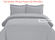 Load image into Gallery viewer, Tektrum 3 Piece 3pc Duvet Cover Set with Button Enclosure - 1800 Supreme Collection Super Soft Hotel Luxury Durable 100 GSM Brushed Microfiber, Wrinkle & Fade Resistant (Grey)
