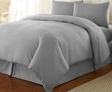Load image into Gallery viewer, Tektrum 3 Piece 3pc Duvet Cover Set with Button Enclosure - 1800 Supreme Collection Super Soft Hotel Luxury Durable 100 GSM Brushed Microfiber, Wrinkle & Fade Resistant (Grey)