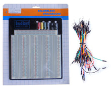 Load image into Gallery viewer, Tektrum Externally Powered Solderless 3220 Tie-Points Experiment Plug-In Breadboard With Aluminum Back Plate And Jumper Wires For Proto-Typing Circuit