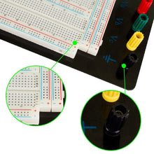 Load image into Gallery viewer, Tektrum Externally Powered Solderless 3220 Tie-Points Experiment Plug-in Breadboard with Aluminum Back Plate, Jumper Wires, Power Module, Wall Adaptor for Proto-Typing Circuit