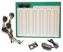 Load image into Gallery viewer, Tektrum Externally Powered Solderless 4660 Tie-Points Experiment Plug-In Breadboard Kit with Jumper Wires, Power Module, Wall Adaptor For Proto-Typing Circuit
