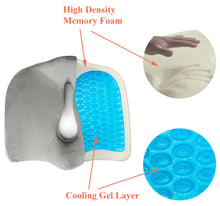 Load image into Gallery viewer, Tektrum Orthopedic Cool Gel Enhanced Seat Cushion, Gel Memory Foam Coccyx Cushion for Back Pain, Sciatica, Tailbone, Prostate, Sitting Long Hours - Office, Home, Car, Plane, Wheelchair (TD-02NJ-GREY)