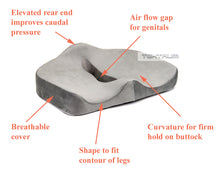 Load image into Gallery viewer, Tektrum Orthopedic Memory Foam Seat Cushion for Back Pain, Sciatica, Coccyx, Tailbone, Spinal Alignment, Hemorrhoids, Prostate, Sitting long hours - Office, Home, Car, Plane, Wheelchair (TD-C-16-GREY)