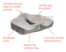 Load image into Gallery viewer, Tektrum Orthopedic Cool Gel Enhanced Seat Cushion, Gel Memory Foam Coccyx Cushion for Back Pain, Sciatica, Tailbone, Prostate, Sitting Long Hours - Office, Home, Car, Plane, Wheelchair (TD-02NJ-GREY)