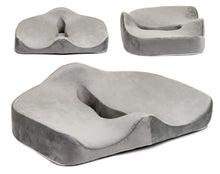 Load image into Gallery viewer, Tektrum Orthopedic Memory Foam Seat Cushion for Back Pain, Sciatica, Coccyx, Tailbone, Spinal Alignment, Hemorrhoids, Prostate, Sitting long hours - Office, Home, Car, Plane, Wheelchair (TD-C-16-GREY)