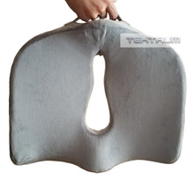 Load image into Gallery viewer, Tektrum Orthopedic Cool Gel Enhanced Seat Cushion, Gel Memory Foam Coccyx Cushion for Back Pain, Sciatica, Tailbone, Prostate, Sitting Long Hours - Office, Home, Car, Plane, Wheelchair (TD-02NJ-GREY)