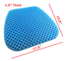 Load image into Gallery viewer, Tektrum Large Thick Orthopedic Premium Gel Seat Cushion Pad for Wheelchair, Car, Home, Office, Chairs, Travel - Relief for Sweaty Bottom, Hip Pain, Pressure Sore – Portable, Durable (TD-GS1612-BLK)