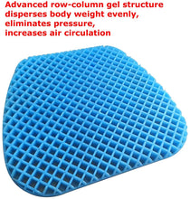 Load image into Gallery viewer, Tektrum Large Thick Orthopedic Premium Gel Seat Cushion Pad for Wheelchair, Car, Home, Office, Chairs, Travel - Relief for Sweaty Bottom, Hip Pain, Pressure Sore – Portable, Durable (TD-GS1612-BLK)