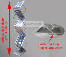 Load image into Gallery viewer, Tektrum Portable Foldable Metal Literature Rack Display Holder Stand w/Carry Bag, Pop-up Magazine Brochure Catalog Rack, Light Weight, for Trade Show Booth Office Retail Store Showroom (6 Pockets)
