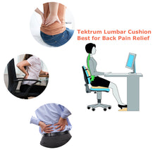 Load image into Gallery viewer, Tektrum Full Lumbar Entire Back Support Cushion for Home/Office Chair, Car Seat - Washable Cover, Ergonomic Thick 3D Design Fit Body Curve - Back Pain Relief, Improve Posture - Black (TD-QFC024-BLK)