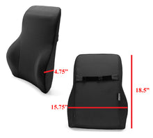 Load image into Gallery viewer, Tektrum Full Lumbar Entire Back Support Cushion for Home/Office Chair, Car Seat - Washable Cover, Ergonomic Thick 3D Design Fit Body Curve - Back Pain Relief, Improve Posture - Black (TD-QFC024-BLK)