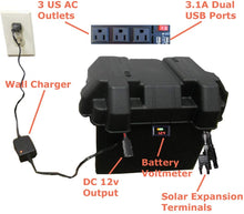 Load image into Gallery viewer, Tektrum Portable 1000w (2000w Peak) Powerpack Power Source Station, Silent Gas Free Generator with 420Wh/35Ah Battery, Solar Panel - Power up Mini-Fridge, TV - Plug-N-Play