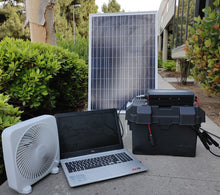 Load image into Gallery viewer, Tektrum Rugged Portable 1500w/3000w Powerpack Power Station, Silent Gas Free Generator, 100Ah Battery, 12V/AC/USB, Charge Solar/Wall/Car - for Emergency, Daily Use - Plug-N-Play (100w Solar Panel)