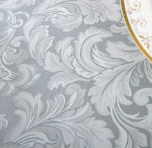 Load image into Gallery viewer, Tektrum Heavy Duty 90 inch Round Damask Jacquard Tablecloth Table Cover - Waterproof/Spill Proof/Stain Resistant/Wrinkle Free - Great for Banquet, Parties, Dinner, Kitchen, Wedding (Silver Gray)