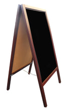 Load image into Gallery viewer, Tektrum Large Sturdy Double-Side Sidewalk Advertising A-Frame Wood Mahogany Sandwich Sign Board 20"x40", Easy Erase Writing Surface, Free Standing, For Shops Pubs - Liquid Chalk Use