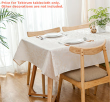 Load image into Gallery viewer, Tektrum Heavy Duty Square/Rectangular Damask Jacquard Tablecloth Table Cover - Waterproof/Spill Proof/Stain Resistant/Wrinkle Free - Great for Banquet, Parties, Dinner, Kitchen, Wedding (Beige)