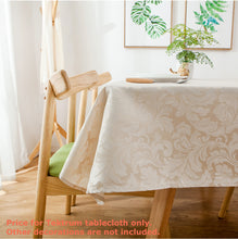 Load image into Gallery viewer, Tektrum Heavy Duty Square/Rectangular Damask Jacquard Tablecloth Table Cover - Waterproof/Spill Proof/Stain Resistant/Wrinkle Free - Great for Banquet, Parties, Dinner, Kitchen, Wedding (Beige)