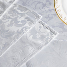 Load image into Gallery viewer, Tektrum Heavy Duty Square/Rectangular Damask Jacquard Tablecloth Table Cover - Waterproof/Spill Proof/Stain Resistant/Wrinkle Free - Great for Banquet, Parties, Dinner, Kitchen, Wedding (White)