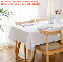 Load image into Gallery viewer, Tektrum Heavy Duty Square/Rectangular Damask Jacquard Tablecloth Table Cover - Waterproof/Spill Proof/Stain Resistant/Wrinkle Free - Great for Banquet, Parties, Dinner, Kitchen, Wedding (White)