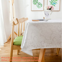 Load image into Gallery viewer, Tektrum Heavy Duty Square/Rectangular Damask Jacquard Tablecloth Table Cover - Waterproof/Spill Proof/Stain Resistant/Wrinkle Free - Great for Banquet, Parties, Dinner, Kitchen, Wedding (White)
