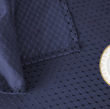 Load image into Gallery viewer, Tektrum Heavy Duty Square/Rectangular Elegant Waffle Weave Check Jacquard Tablecloth Table Cover - Waterproof/Spill Proof/Stain Resistant/Wrinkle Free/Heavy Duty - Great for Dinner, Banquet, Parties, Wedding (Navy Blue)