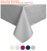 Load image into Gallery viewer, Tektrum Heavy Duty Square/Rectangular Elegant Waffle Weave Check Jacquard Tablecloth Table Cover - Waterproof/Spill Proof/Stain Resistant/Wrinkle Free/Heavy Duty - Great for Dinner, Banquet, Parties, Wedding (Sliver Grey)