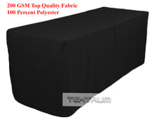 Load image into Gallery viewer, Tektrum 4ft/6ft/8ft Long Fitted Table DJ Jacket Cover for Trade Show - Thick/Heavy Duty/Durable Fabric - Black Color