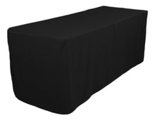Load image into Gallery viewer, Tektrum 4ft/6ft/8ft Long Fitted Table DJ Jacket Cover for Trade Show - Thick/Heavy Duty/Durable Fabric - Black Color