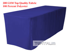 Load image into Gallery viewer, Tektrum 4ft/6ft/8ft Long Fitted Table DJ Jacket Cover for Trade Show - Thick/Heavy Duty/Durable Fabric - Royal Blue Color