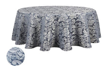 Load image into Gallery viewer, Tektrum Heavy Duty 70 inch Round Damask Jacquard Tablecloth Table Cover - Waterproof/Spill Proof/Stain Resistant/Wrinkle Free - Great for Banquet, Parties, Dinner, Kitchen, Wedding (Stone Blue)