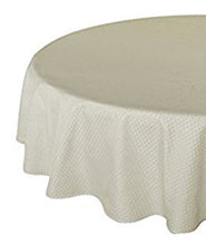 Load image into Gallery viewer, Tektrum Heavy Duty 70 inch Round Elegant Waffle Weave Check Jacquard Tablecloth Table Cover - Waterproof/Spill Proof/Stain Resistant/Wrinkle Free/Heavy Duty - Great for Dinner, Banquet, Parties, Wedding (Beige)
