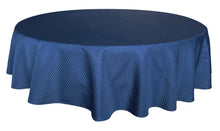 Load image into Gallery viewer, Tektrum Heavy Duty 70 inch Round Elegant Waffle Weave Check Jacquard Tablecloth Table Cover - Waterproof/Spill Proof/Stain Resistant/Wrinkle Free/Heavy Duty - Great for Dinner, Banquet, Parties, Wedding (Navy Blue)