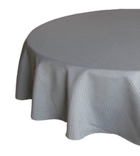 Load image into Gallery viewer, Tektrum Heavy Duty 70 inch Round Elegant Waffle Weave Check Jacquard Tablecloth Table Cover - Waterproof/Spill Proof/Stain Resistant/Wrinkle Free/Heavy Duty - Great for Dinner, Banquet, Parties, Wedding (Sliver Grey)
