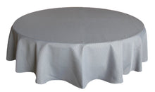 Load image into Gallery viewer, Tektrum Heavy Duty 70 inch Round Elegant Waffle Weave Check Jacquard Tablecloth Table Cover - Waterproof/Spill Proof/Stain Resistant/Wrinkle Free/Heavy Duty - Great for Dinner, Banquet, Parties, Wedding (Sliver Grey)