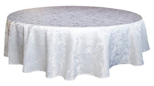 Load image into Gallery viewer, Tektrum Heavy Duty 70 inch Round Damask Jacquard Tablecloth Table Cover - Waterproof/Spill Proof/Stain Resistant/Wrinkle Free - Great for Banquet, Parties, Dinner, Kitchen, Wedding (White)