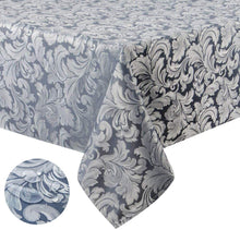Load image into Gallery viewer, Tektrum Heavy Duty Square/Rectangular Damask Jacquard Tablecloth Table Cover - Waterproof/Spill Proof/Stain Resistant/Wrinkle Free - Great for Banquet, Parties, Dinner, Kitchen, Wedding (Stone Blue)