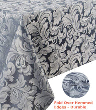 Load image into Gallery viewer, Tektrum Heavy Duty Square/Rectangular Damask Jacquard Tablecloth Table Cover - Waterproof/Spill Proof/Stain Resistant/Wrinkle Free - Great for Banquet, Parties, Dinner, Kitchen, Wedding (Stone Blue)