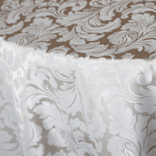 Load image into Gallery viewer, Tektrum Heavy Duty 90 inch Round Damask Jacquard Tablecloth Table Cover - Waterproof/Spill Proof/Stain Resistant/Wrinkle Free - Great for Banquet, Parties, Dinner, Kitchen, Wedding (Beige)