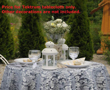 Load image into Gallery viewer, Tektrum Heavy Duty 90 inch Round Damask Jacquard Tablecloth Table Cover - Waterproof/Spill Proof/Stain Resistant/Wrinkle Free - Great for Banquet, Parties, Dinner, Kitchen, Wedding (Stone Blue)