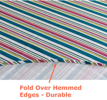 Load image into Gallery viewer, Tektrum Round Modern Printed Tablecloth Table Cover - Waterproof/Spill Proof/Stain Resistant/Wrinkle Free - for Camping Picnic, Dinner (Colorful Stripe)