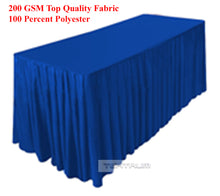 Load image into Gallery viewer, Tektrum 6ft/8ft Long Fitted Table DJ Jacket Skirt Cover For Trade Show - Thick/Heavy Duty/Durable Fabric - Royal Blue Color