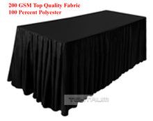 Load image into Gallery viewer, Tektrum 6ft/8ft Long Fitted Table DJ Jacket Skirt Cover For Trade Show - Thick/Heavy Duty/Durable Fabric - Black Color