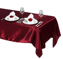 Load image into Gallery viewer, Tektrum Rectangular Silky Satin Tablecloth - Premium Fabric - Best for Wedding Party Banquet Events Restaurant Kitchen Dining Decoration - Burgundy Color