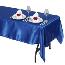 Load image into Gallery viewer, Tektrum Rectangular Silky Satin Tablecloth - Premium Fabric - Best for Wedding Party Banquet Events Restaurant Kitchen Dining Decoration - Royal Blue Color