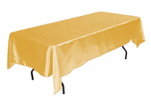Load image into Gallery viewer, Tektrum Rectangular Silky Satin Tablecloth - Premium Fabric - Best for Wedding Party Banquet Events Restaurant Kitchen Dining Decoration - Gold Color