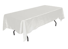 Load image into Gallery viewer, Tektrum Rectangular Silky Satin Tablecloth - Premium Fabric - Best for Wedding Party Banquet Events Restaurant Kitchen Dining Decoration - White Color