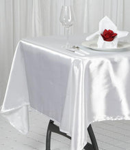 Load image into Gallery viewer, Tektrum Rectangular Silky Satin Tablecloth - Premium Fabric - Best for Wedding Party Banquet Events Restaurant Kitchen Dining Decoration - White Color
